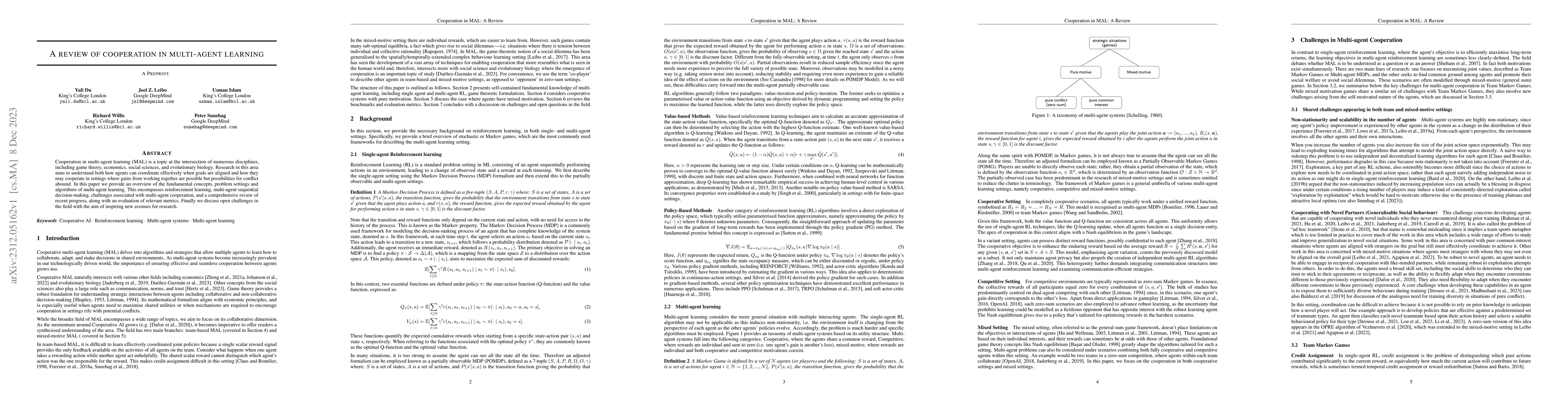Thumbnail for A Review of Cooperation in Multi-agent Learning