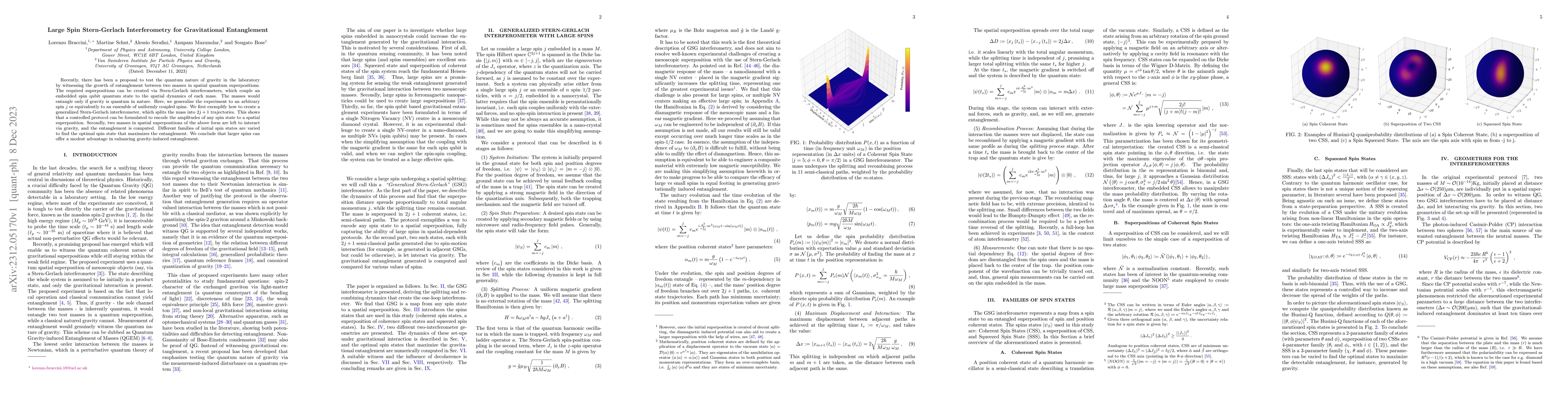 Thumbnail for Large Spin Stern-Gerlach Interferometry for Gravitational Entanglement