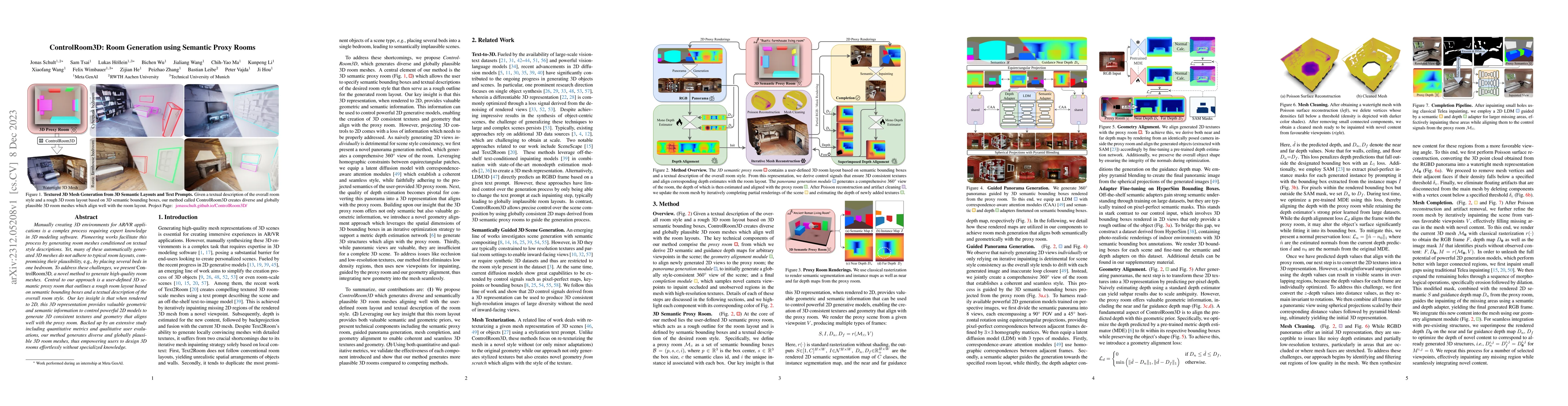 Thumbnail for ControlRoom3D: Room Generation using Semantic Proxy Rooms
