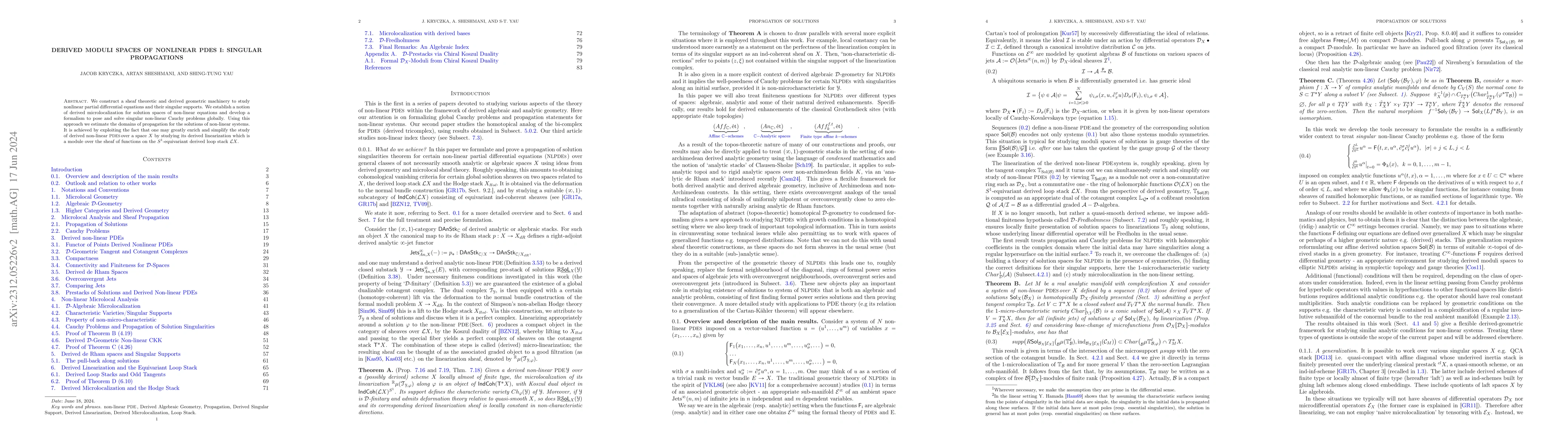 Thumbnail for Derived Moduli Spaces of Nonlinear PDEs I: Singular Propagations