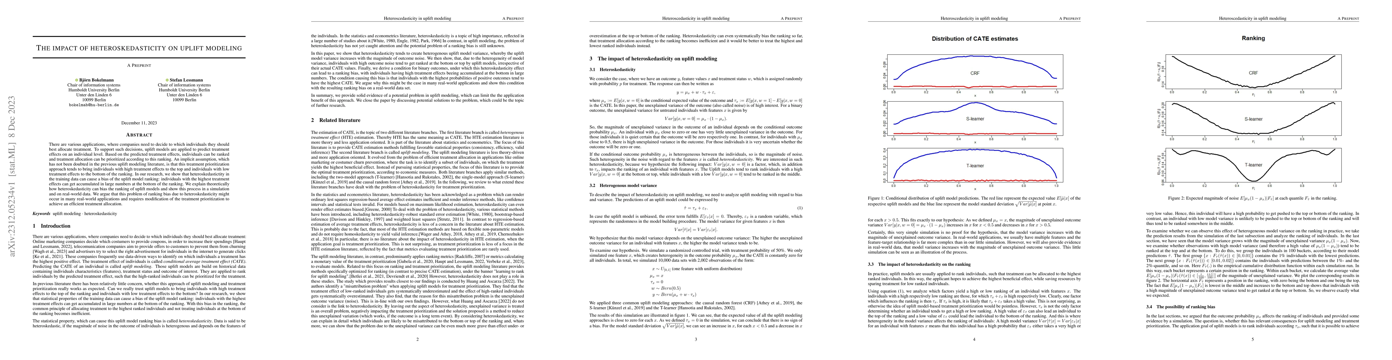 Thumbnail for The impact of heteroskedasticity on uplift modeling