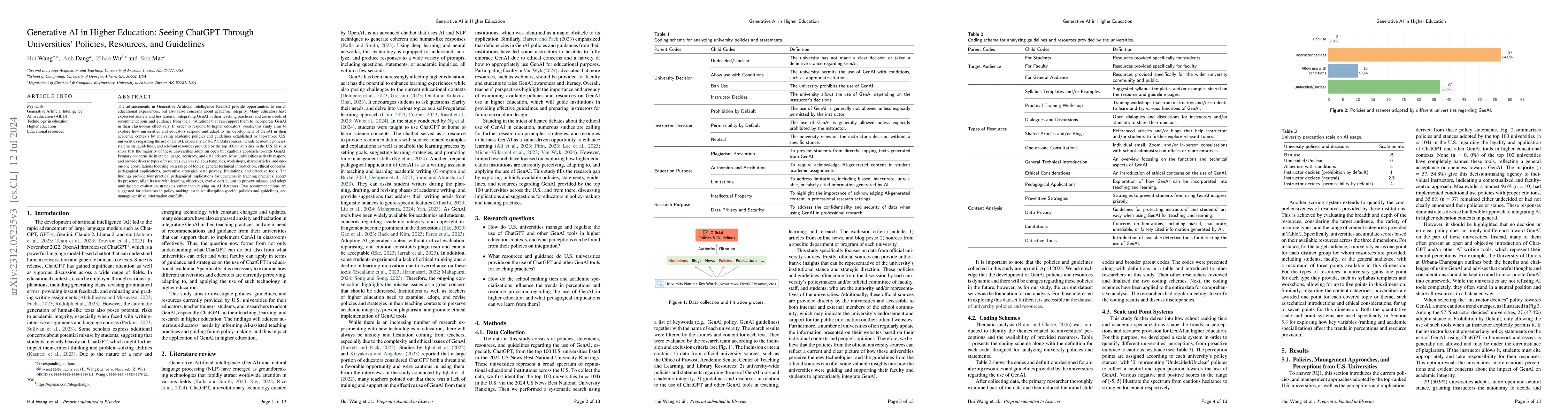 Thumbnail for Generative AI in Higher Education: Seeing ChatGPT Through Universities'
  Policies, Resources, and Guidelines