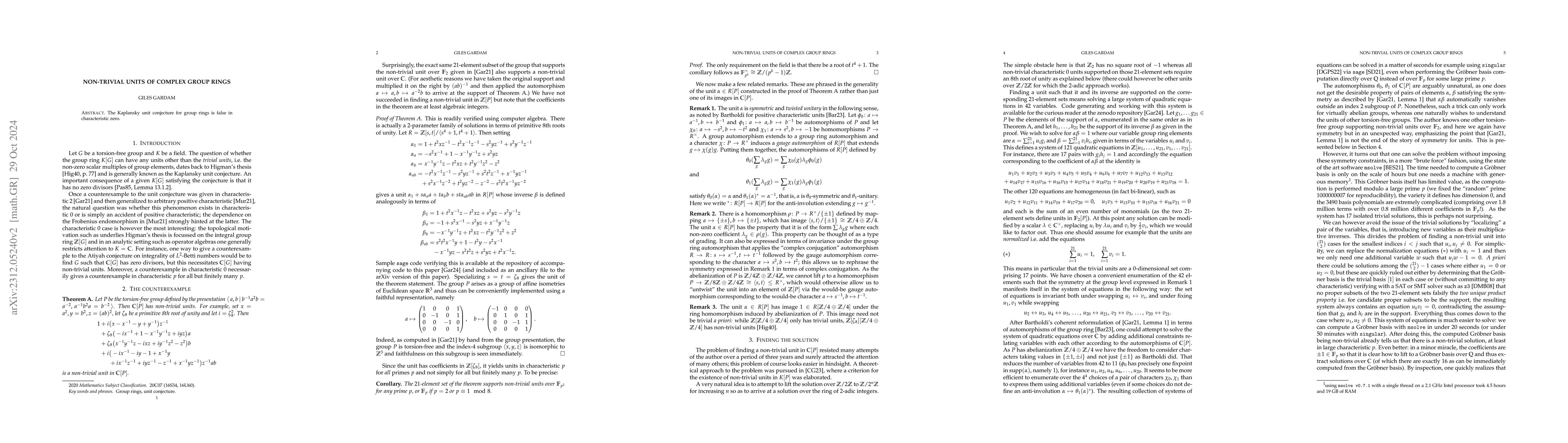 Thumbnail for Non-trivial units of complex group rings