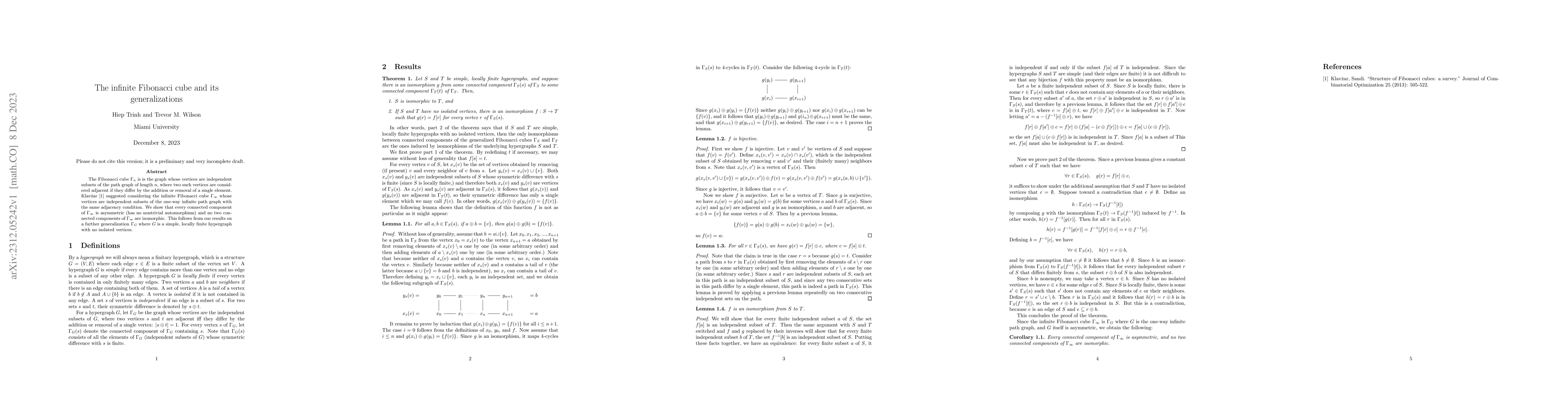 Thumbnail for The infinite Fibonacci cube and its generalizations