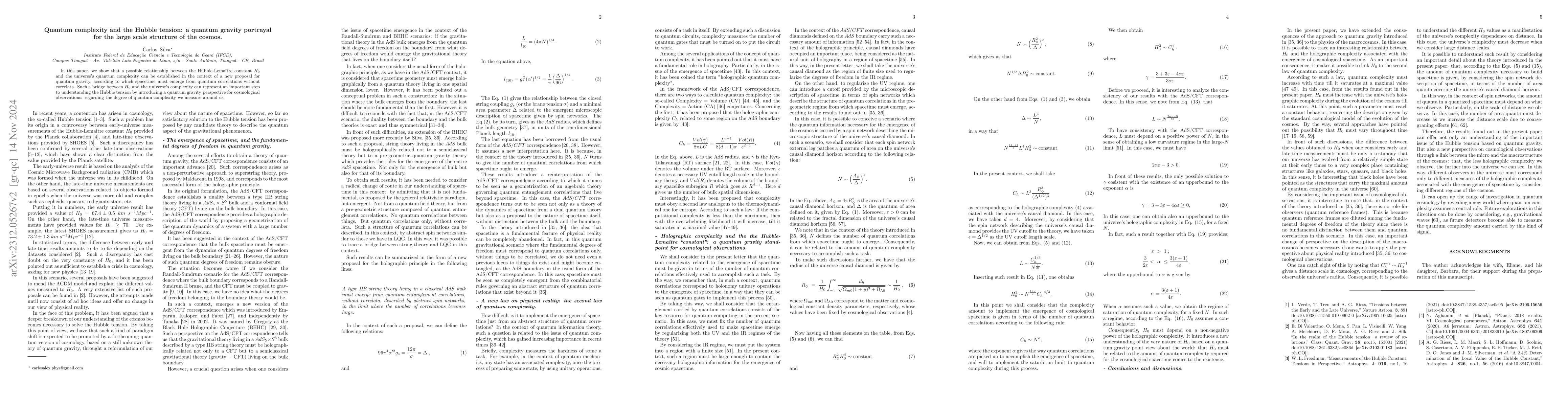 Thumbnail for The growth of the Universe complexity as a possible solution to the
  Hubble tension