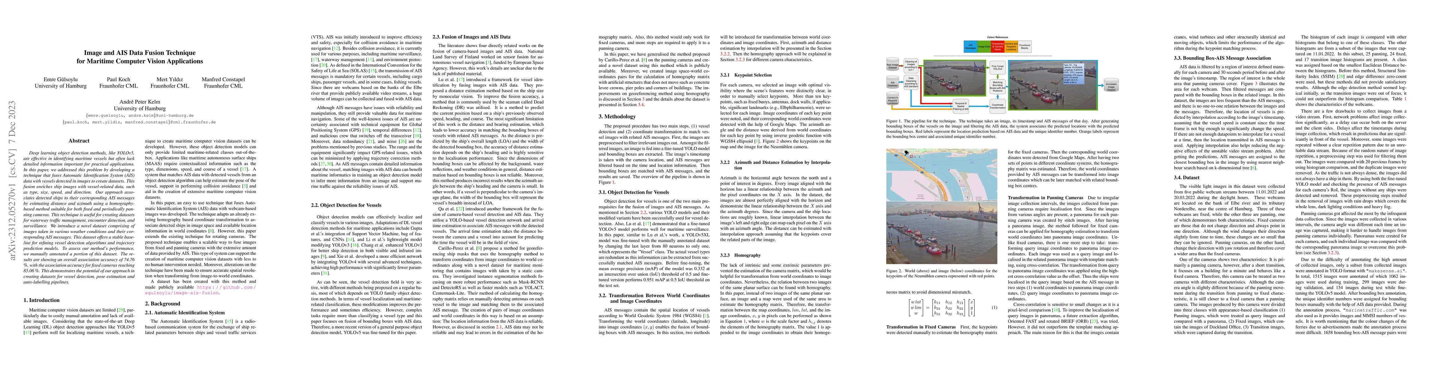 Thumbnail for Image and AIS Data Fusion Technique for Maritime Computer Vision
  Applications