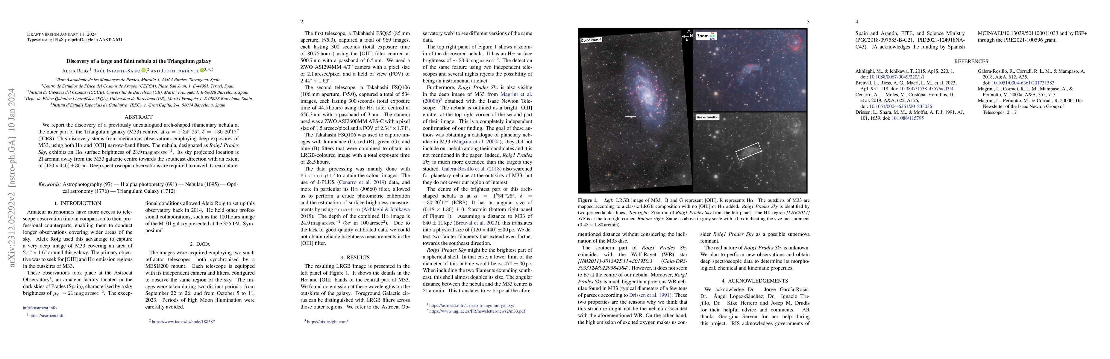 Thumbnail for Discovery of a large and faint nebula at the Triangulum galaxy
