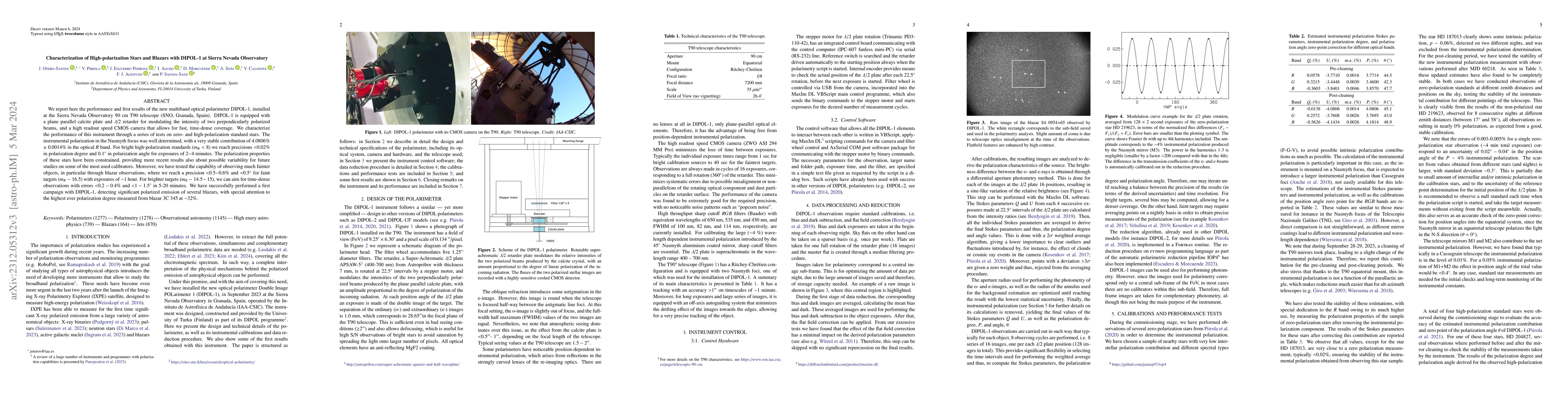 Thumbnail for Characterization of High-polarization Stars and Blazars with DIPOL-1 at
  Sierra Nevada Observatory