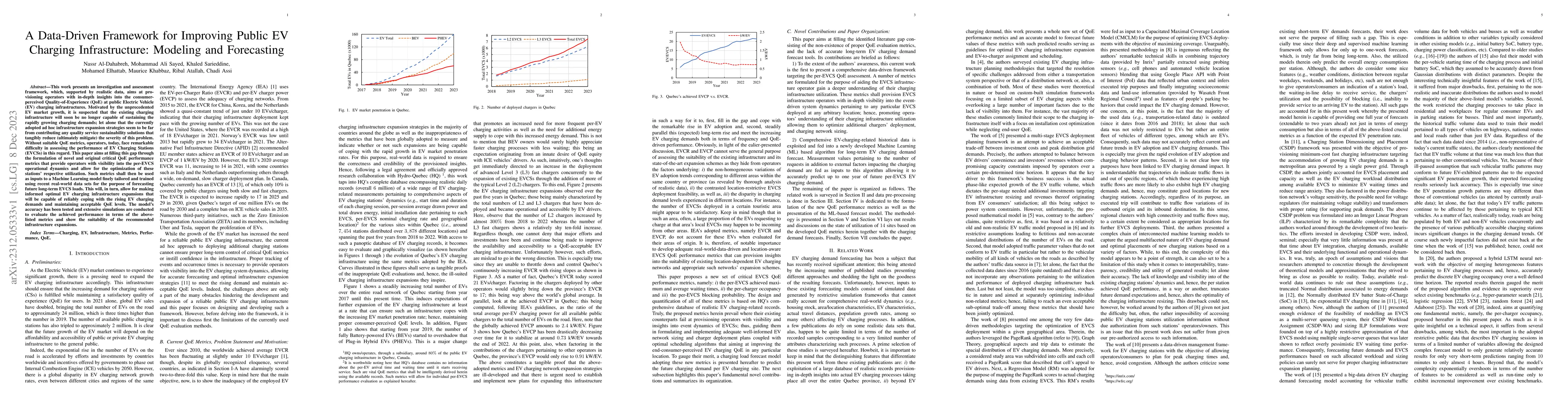 Thumbnail for A Data-Driven Framework for Improving Public EV Charging Infrastructure:
  Modeling and Forecasting