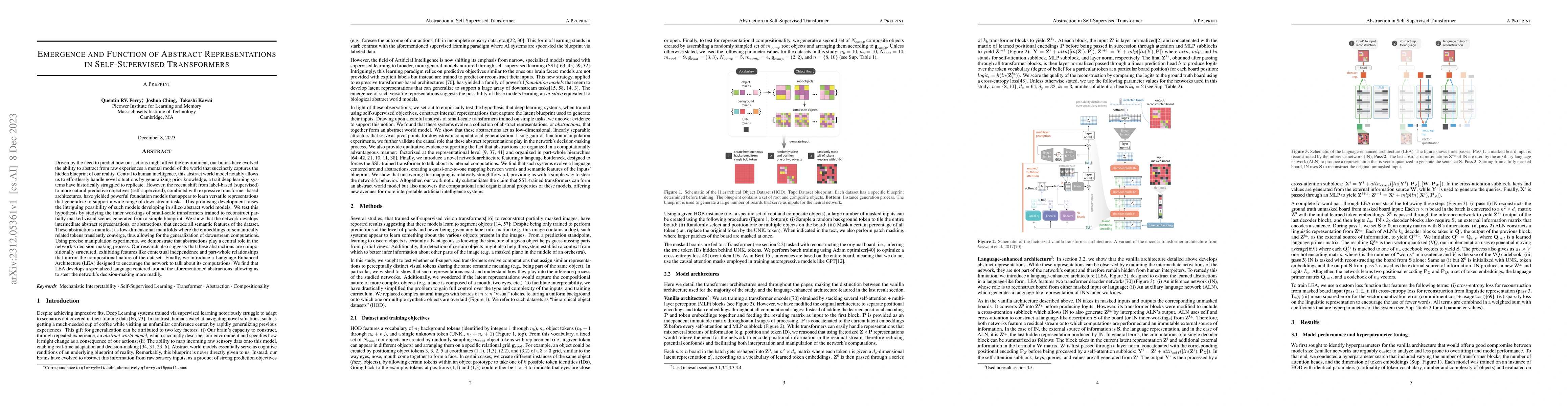 Thumbnail for Emergence and Function of Abstract Representations in Self-Supervised
  Transformers
