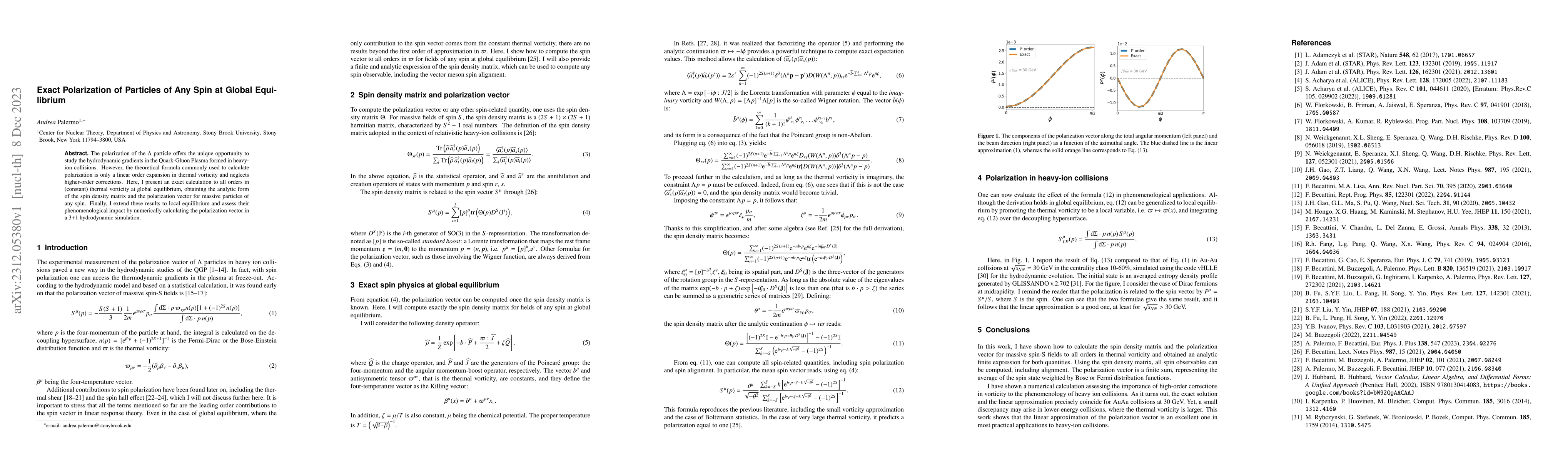 Thumbnail for Exact Polarization of Particles of Any Spin at Global Equilibrium