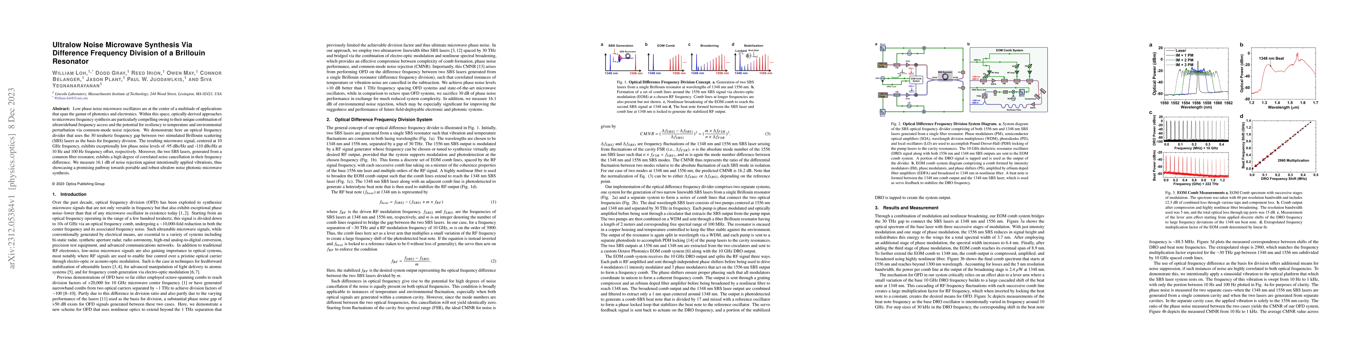 Thumbnail for Ultralow Noise Microwave Synthesis Via Difference Frequency Division of
  a Brillouin Resonator
