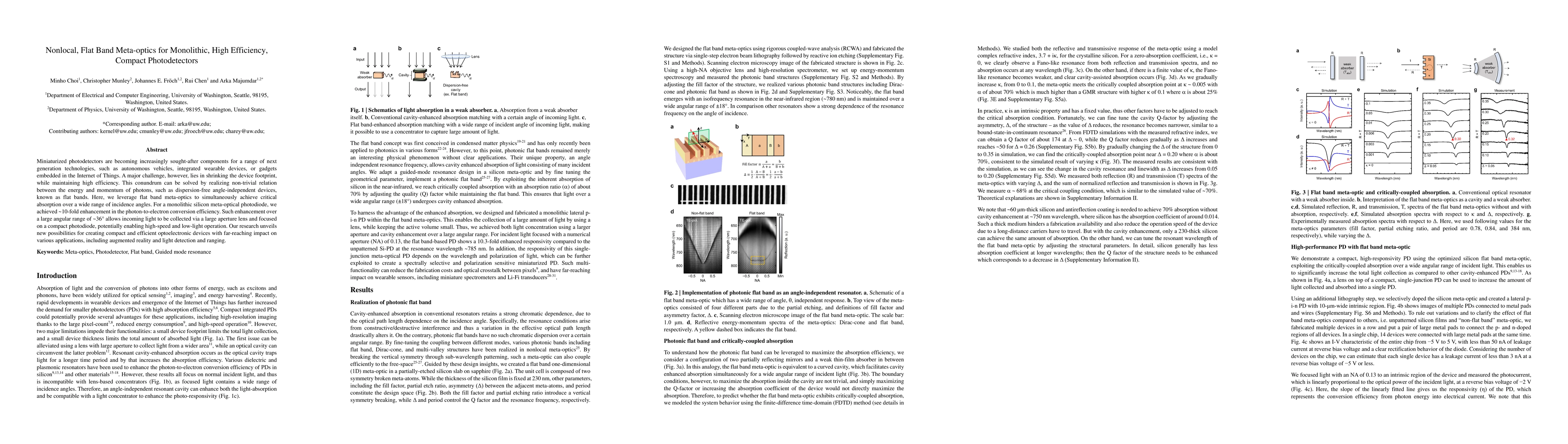 Thumbnail for Nonlocal, Flat Band Meta-optics for Monolithic, High Efficiency, Compact
  Photodetectors