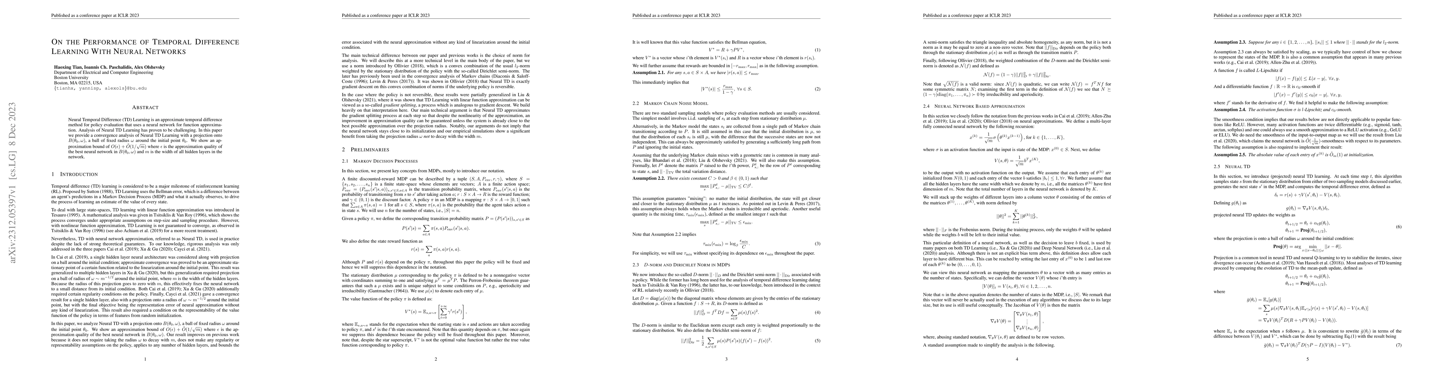 Thumbnail for On the Performance of Temporal Difference Learning With Neural Networks