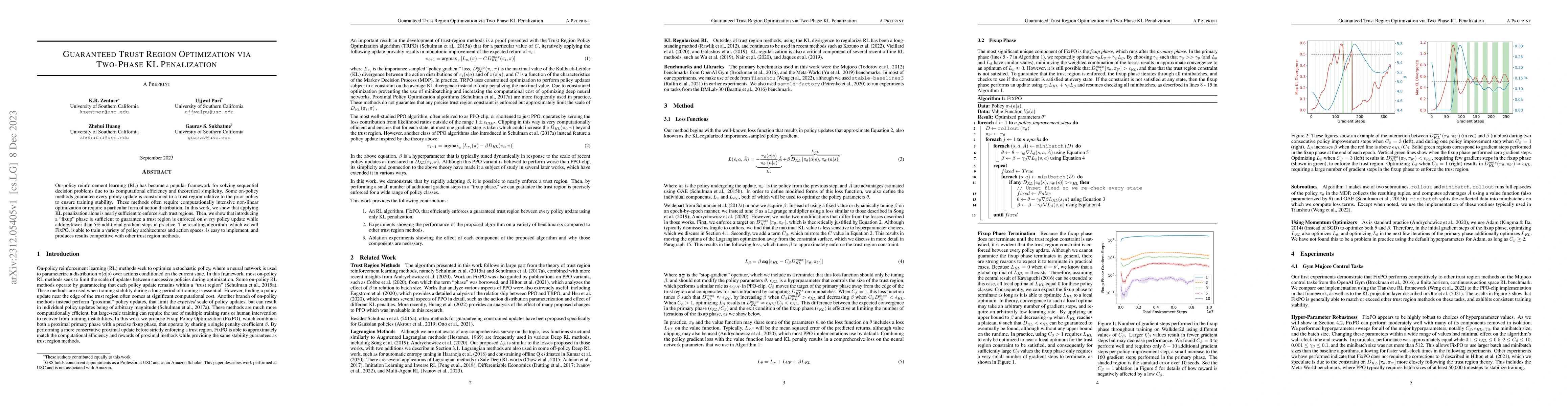 Thumbnail for Guaranteed Trust Region Optimization via Two-Phase KL Penalization