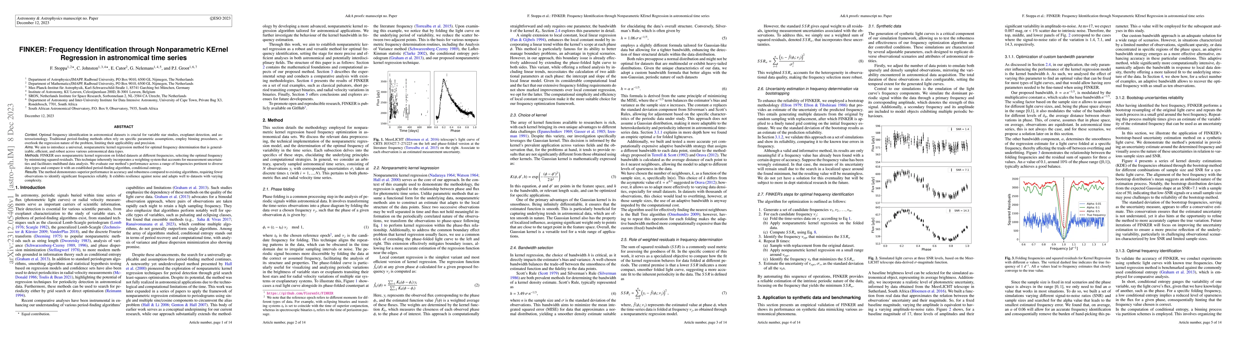 Thumbnail for FINKER: Frequency Identification through Nonparametric KErnel Regression
  in astronomical time series
