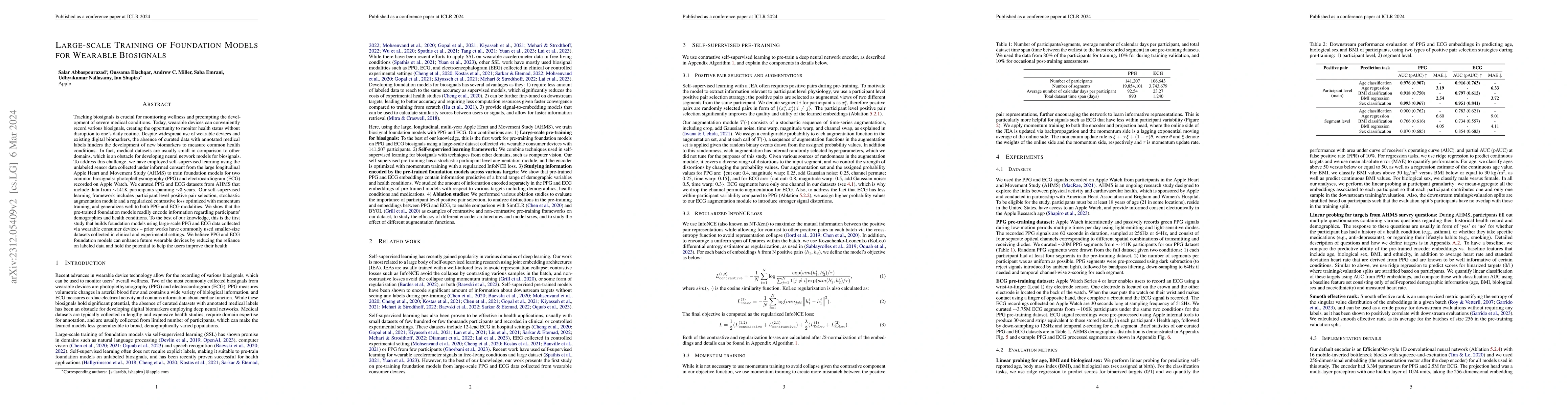 Thumbnail for Large-scale Training of Foundation Models for Wearable Biosignals