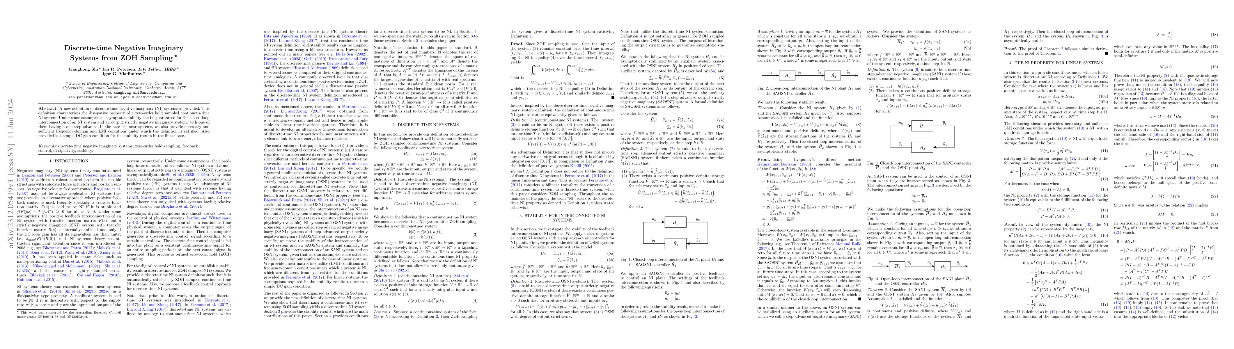 Thumbnail for Discrete-time Negative Imaginary Systems from ZOH Sampling