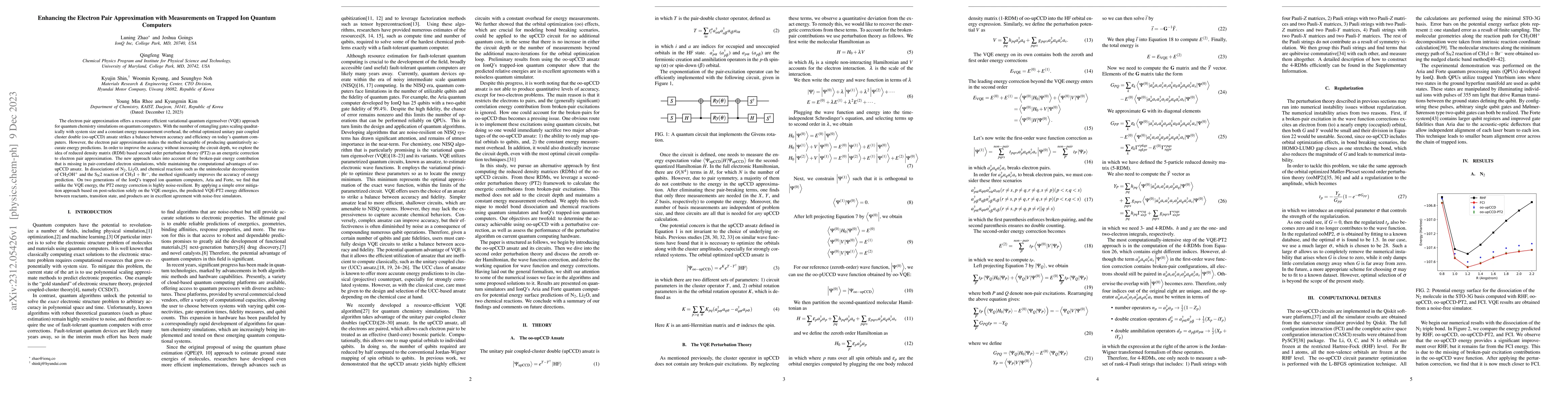 Thumbnail for Enhancing the Electron Pair Approximation with Measurements on Trapped
  Ion Quantum Computers
