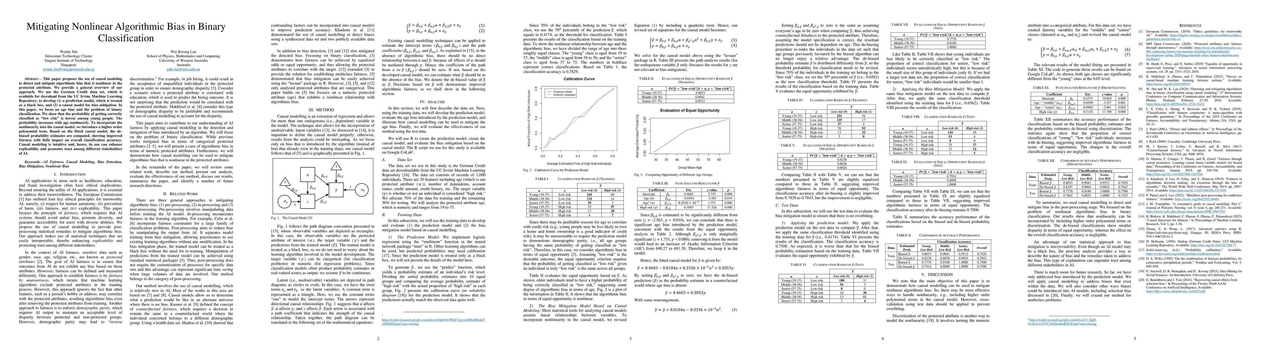 Thumbnail for Mitigating Nonlinear Algorithmic Bias in Binary Classification