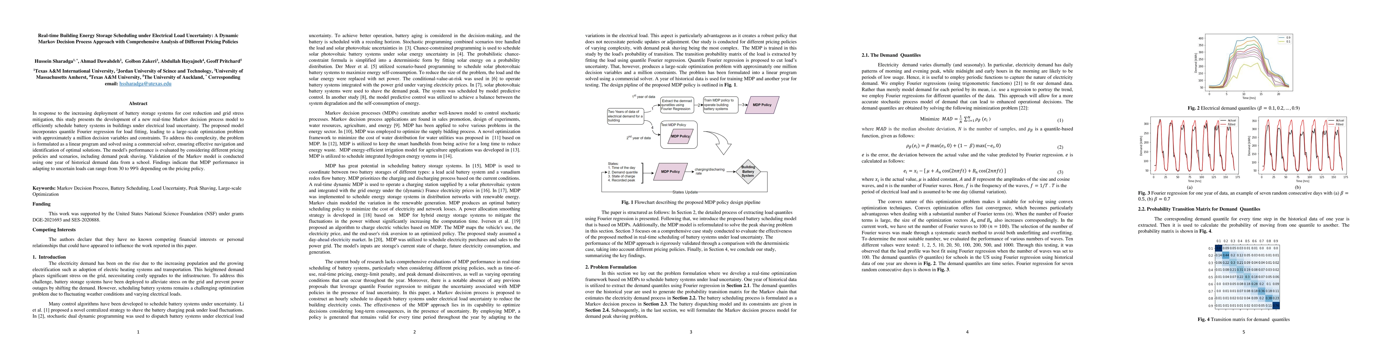 Thumbnail for Real-time Scheduling of Building Battery Systems Under Electrical Load
  Uncertainty Using Dynamic Markov Decision Process