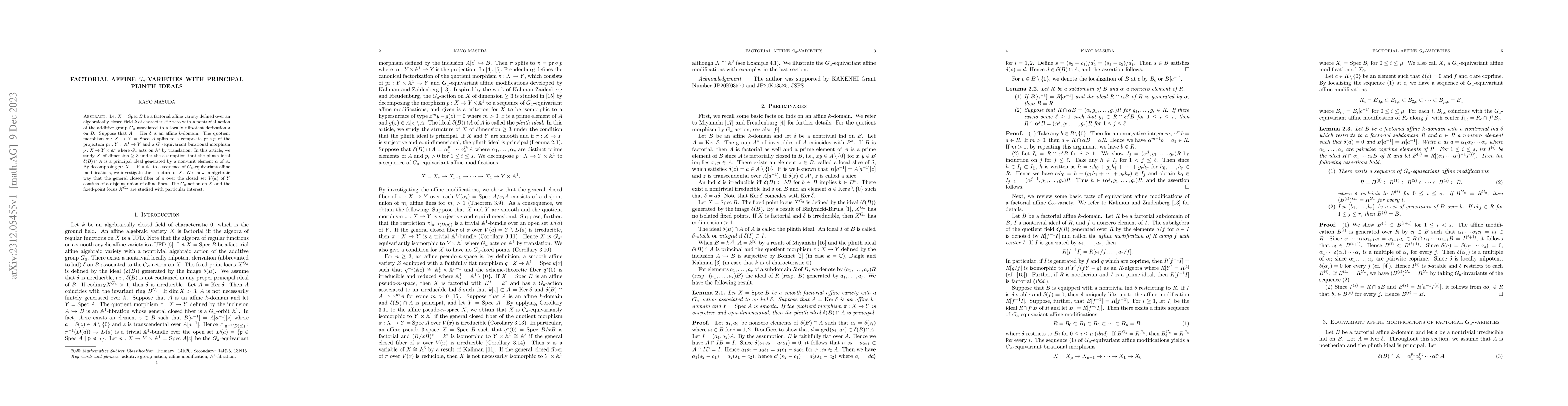 Thumbnail for Factorial affine $G_a$-varieties with principal plinth ideals