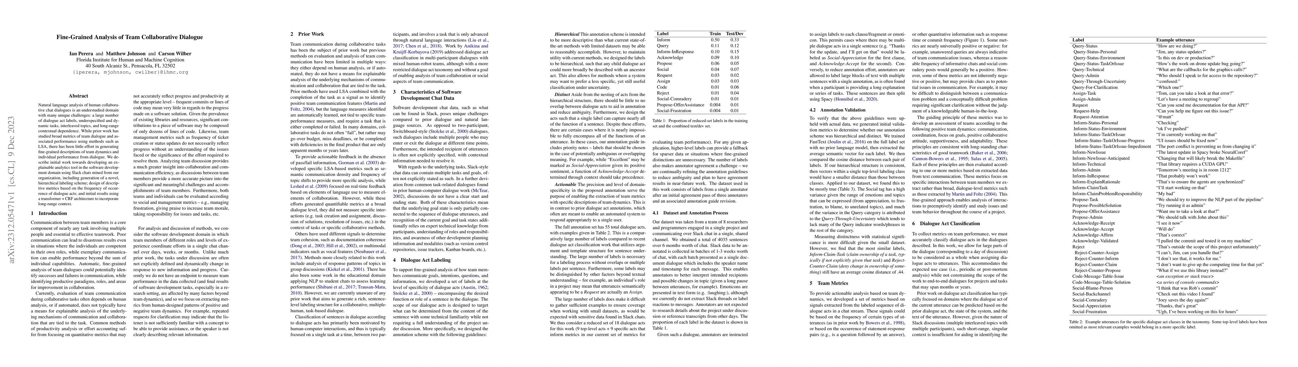 Thumbnail for Fine-Grained Analysis of Team Collaborative Dialogue