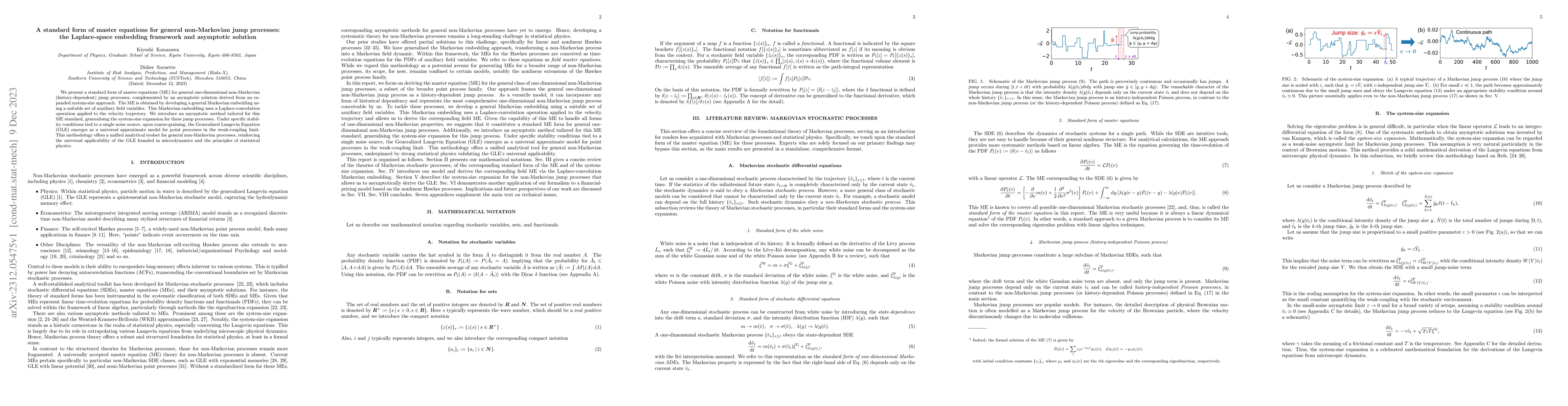 Thumbnail for A standard form of master equations for general non-Markovian jump
  processes: the Laplace-space embedding framework and asymptotic solution