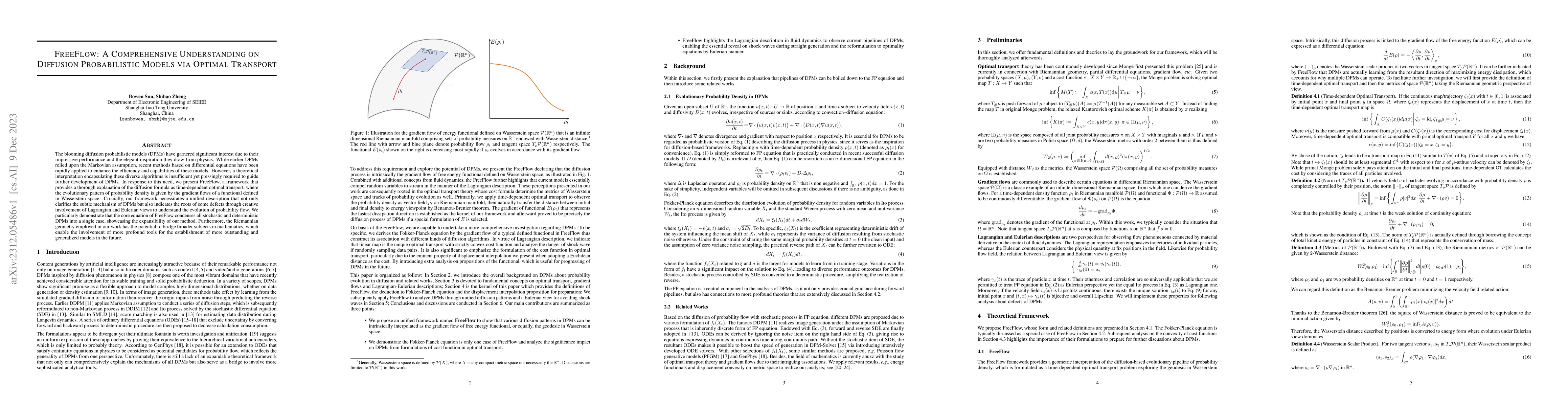 Thumbnail for FreeFlow: A Comprehensive Understanding on Diffusion Probabilistic
  Models via Optimal Transport