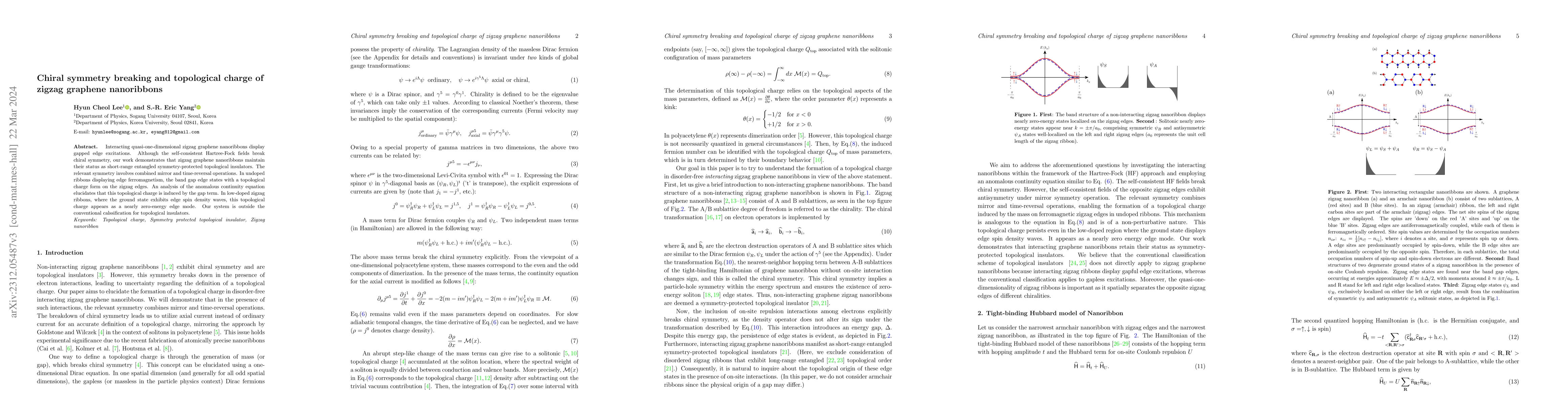 Thumbnail for Chiral symmetry breaking and topological charge of graphene nanoribbons