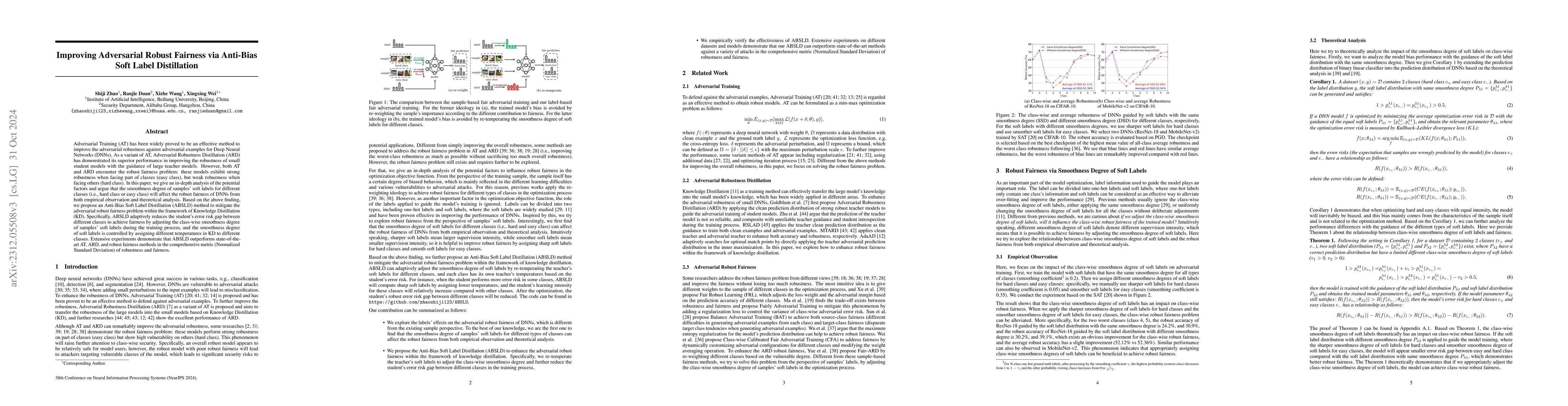 Thumbnail for Improving Adversarial Robust Fairness via Anti-Bias Soft Label
  Distillation