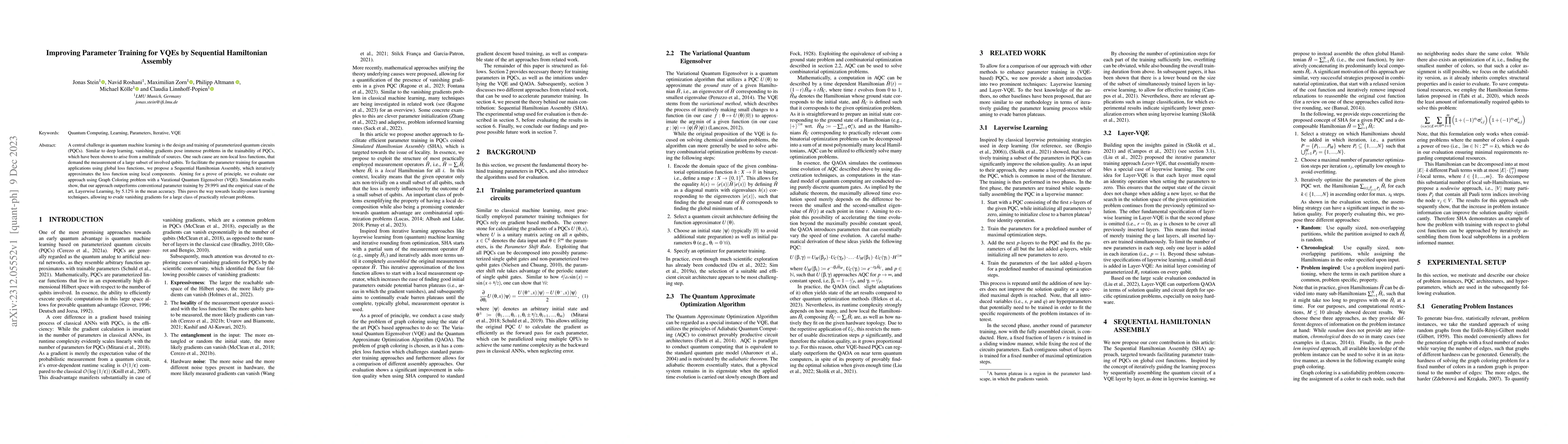 Thumbnail for Improving Parameter Training for VQEs by Sequential Hamiltonian Assembly