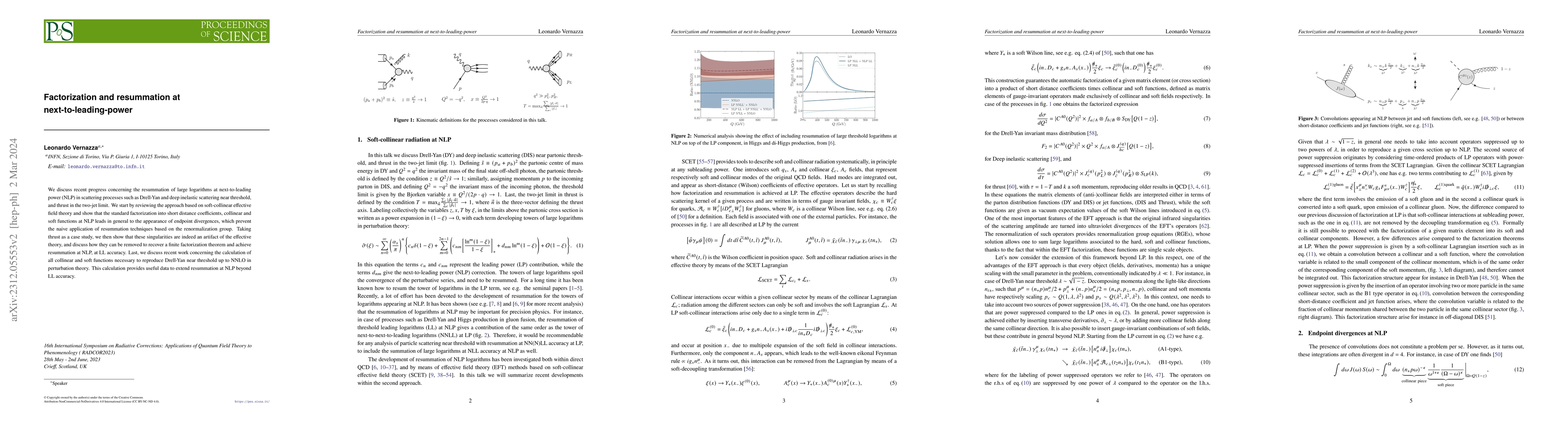 Thumbnail for Factorization and resummation at next-to-leading-power