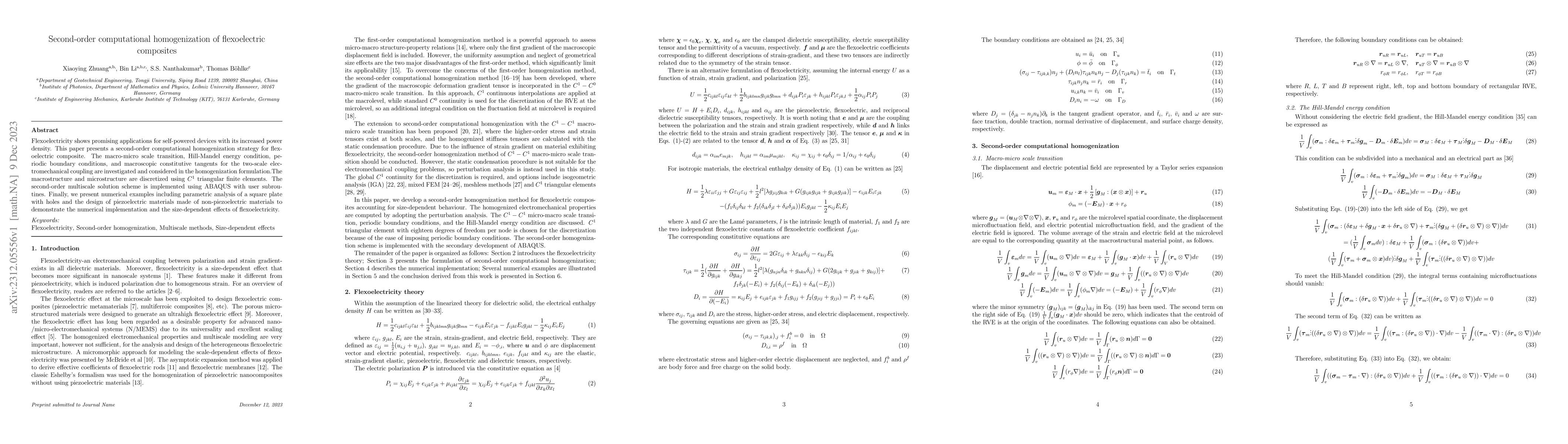 Thumbnail for Second-order computational homogenization of flexoelectric composites