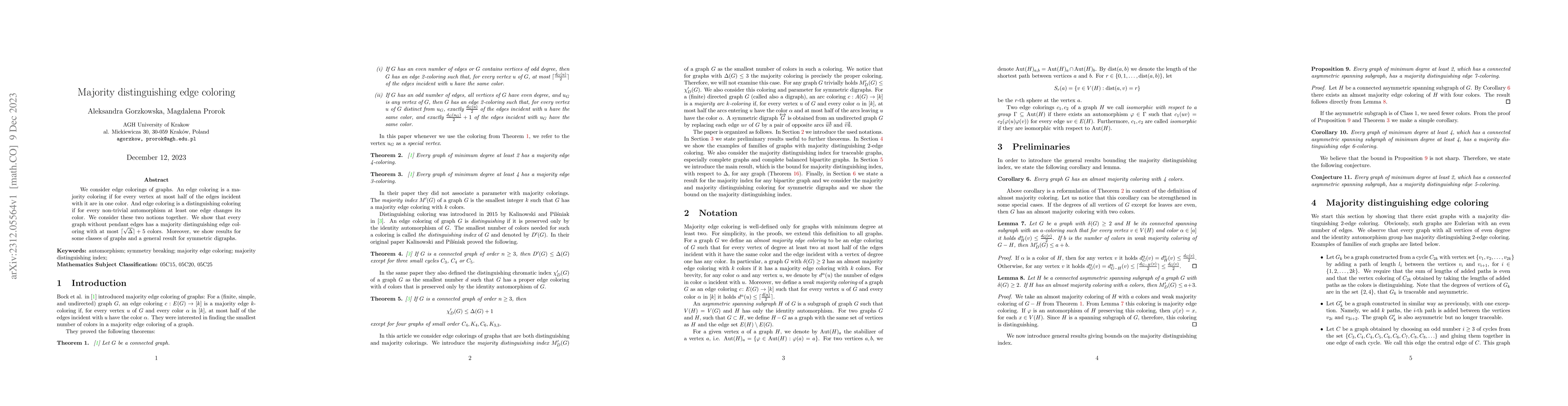 Thumbnail for Majority distinguishing edge coloring