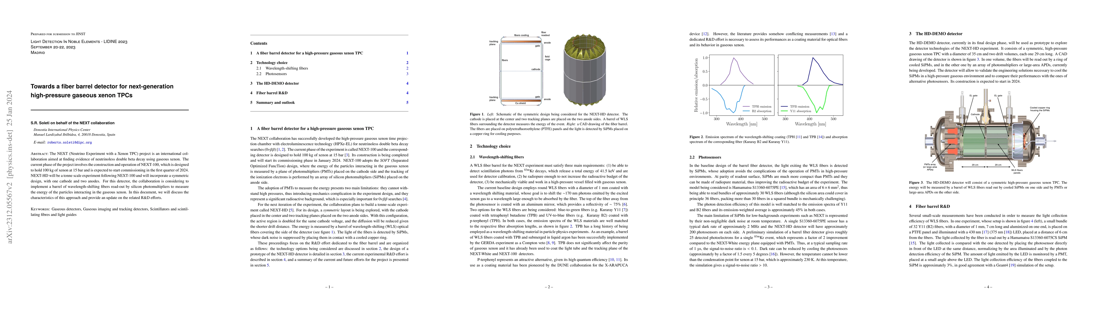 Thumbnail for Towards a fiber barrel detector for next-generation high-pressure
  gaseous xenon TPCs