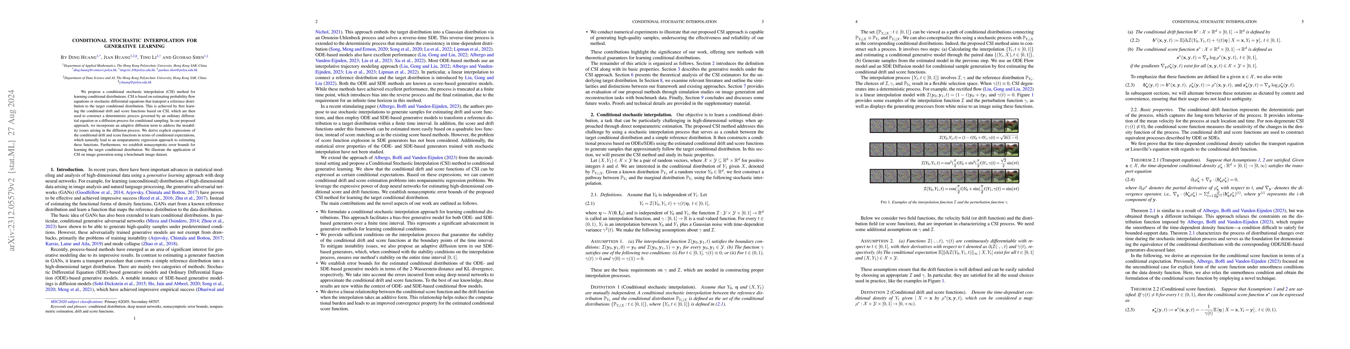 Thumbnail for Conditional Stochastic Interpolation for Generative Learning