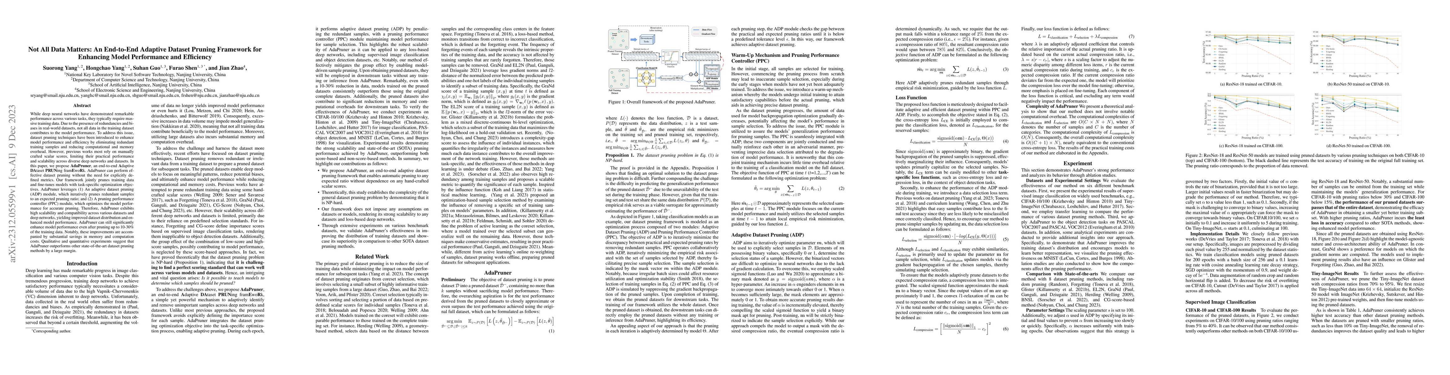 Thumbnail for Not All Data Matters: An End-to-End Adaptive Dataset Pruning Framework
  for Enhancing Model Performance and Efficiency