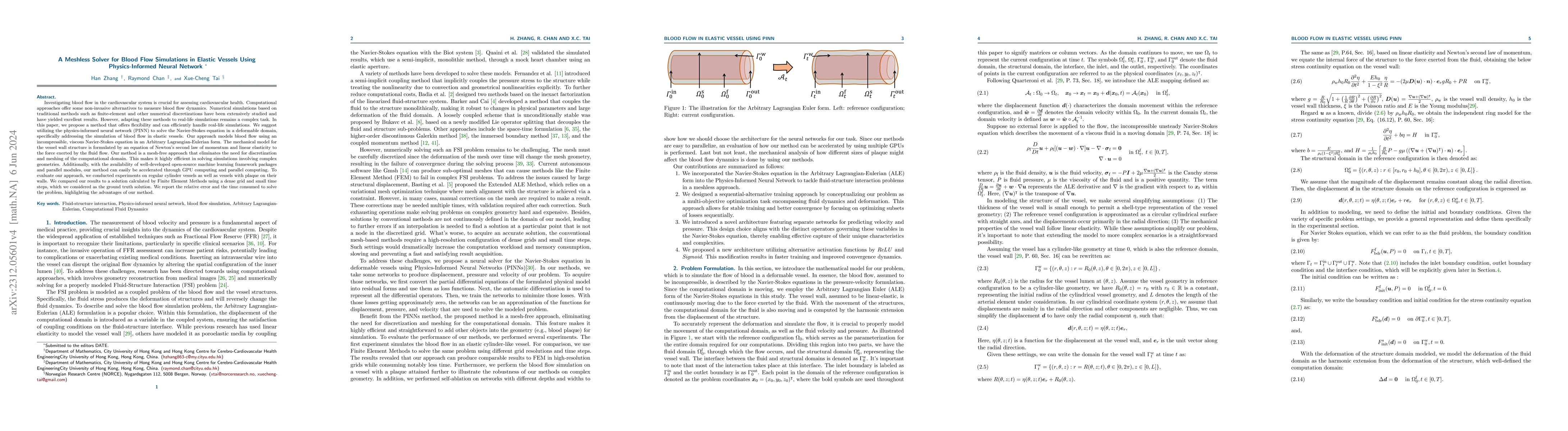 Thumbnail for A Meshless Solver for Blood Flow Simulations in Elastic Vessels Using
  Physics-Informed Neural Network