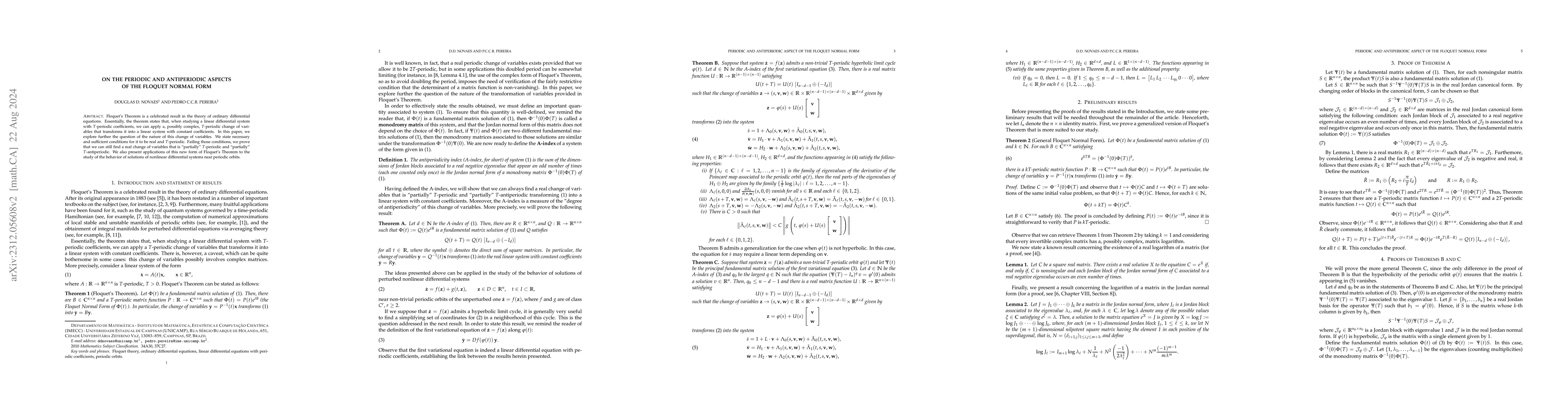 Thumbnail for On the periodic and antiperiodic aspects of the Floquet normal form