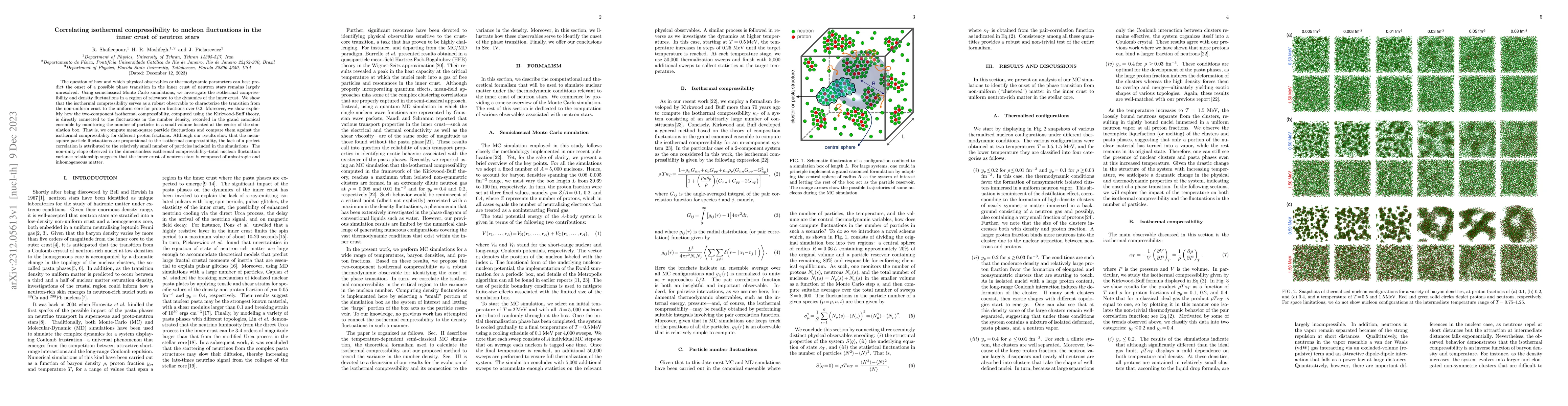 Thumbnail for Correlating isothermal compressibility to nucleon fluctuations in the
  inner crust of neutron stars
