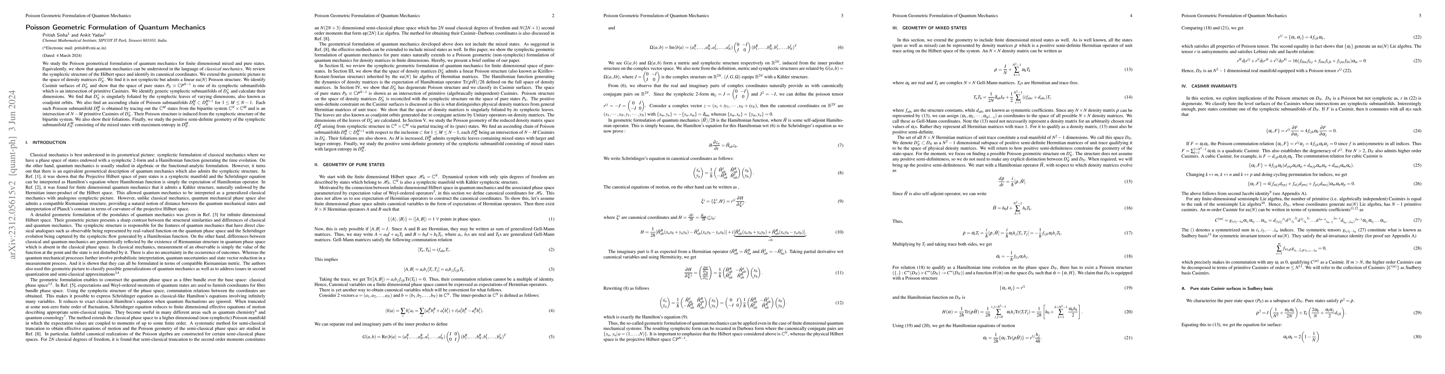 Thumbnail for Poisson Geometric Formulation of Quantum Mechanics