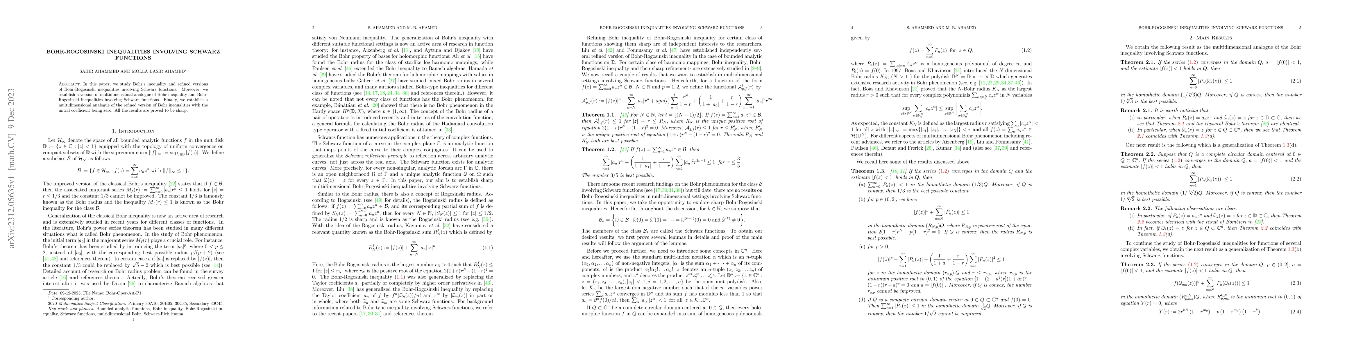 Thumbnail for Bohr-Rogosinski inequalities involving Schwarz functions