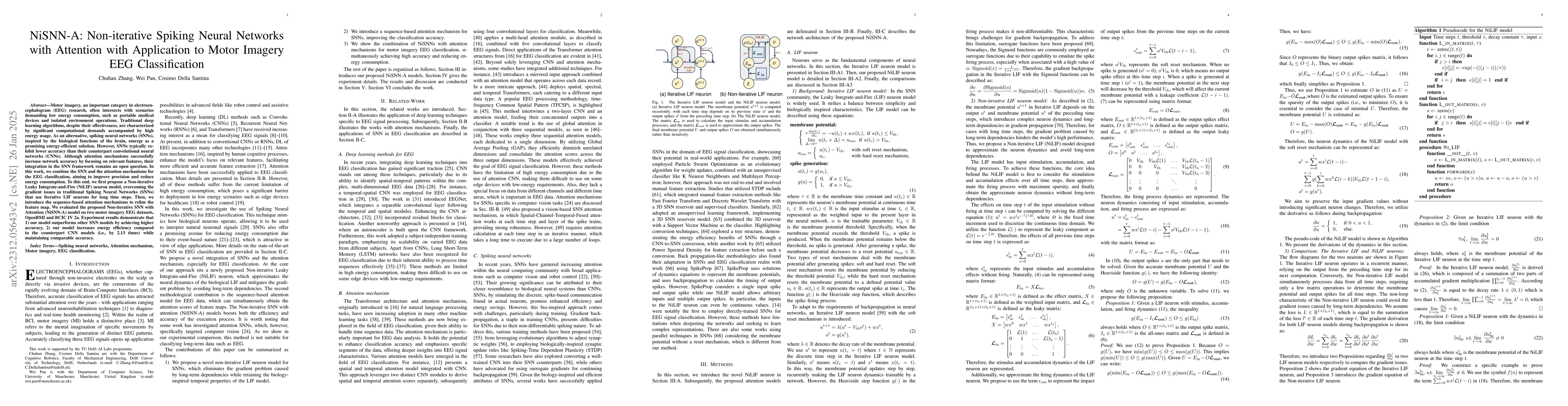 Thumbnail for NiSNN-A: Non-iterative Spiking Neural Networks with Attention with
  Application to Motor Imagery EEG Classification