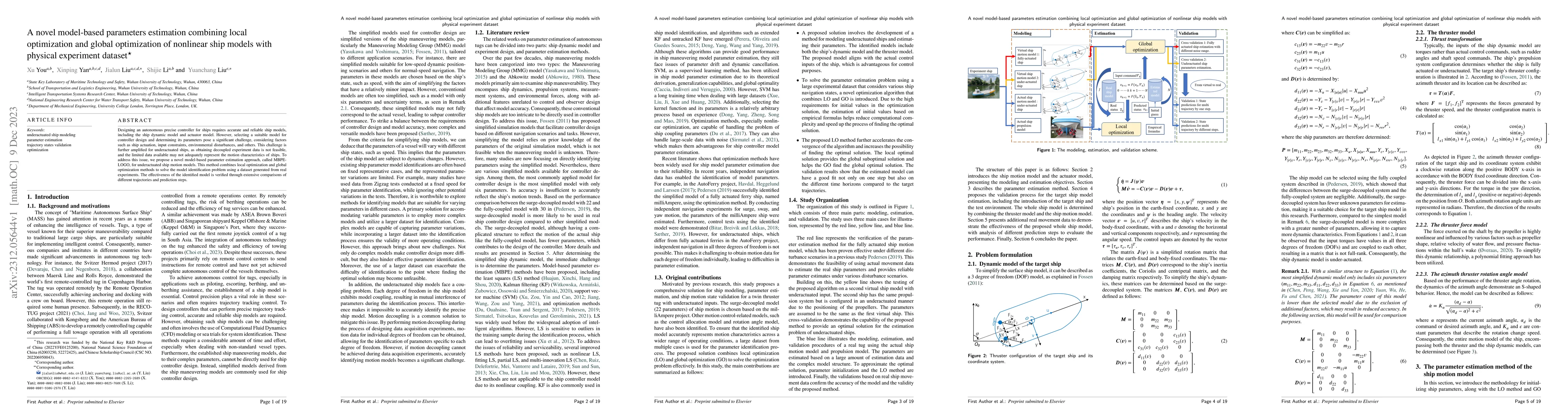 Thumbnail for A novel model-based parameters estimation combining local optimization
  and global optimization of nonlinear ship models with physical experiment
  dataset