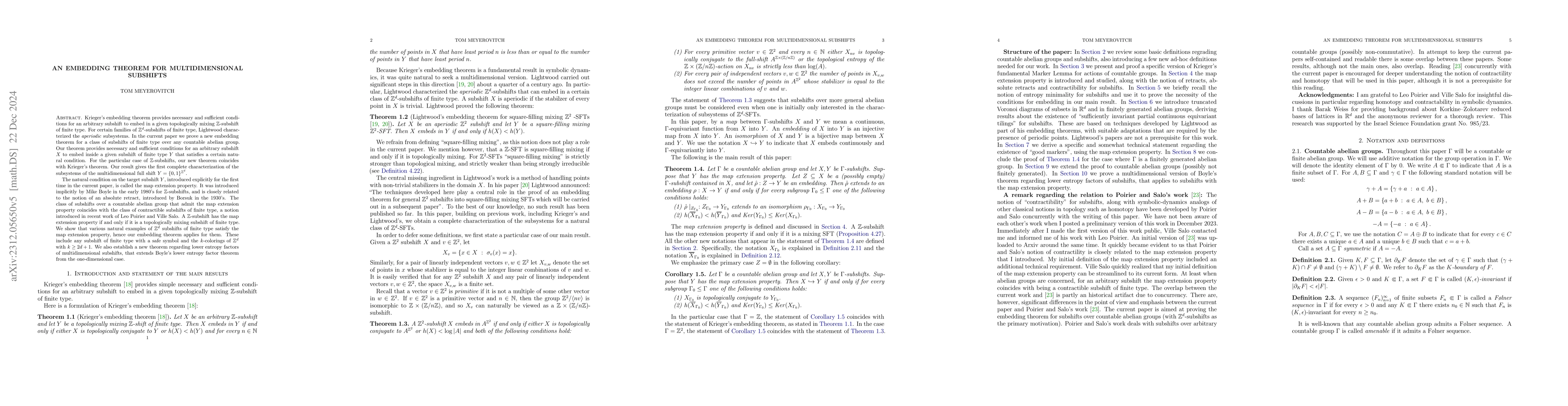 Thumbnail for An embedding theorem for multidimensional subshifts