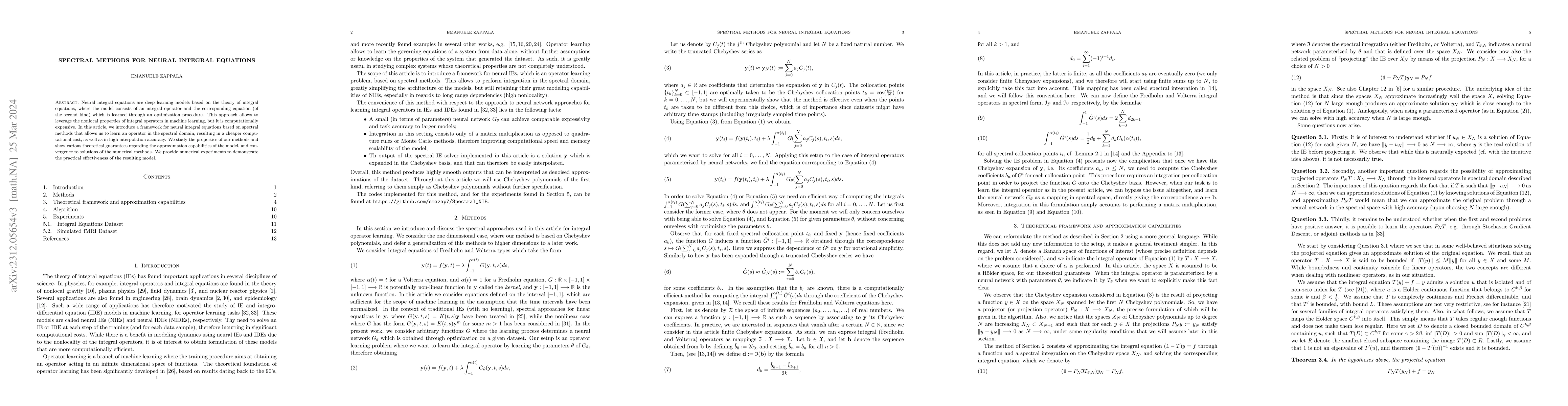 Thumbnail for Spectral methods for Neural Integral Equations