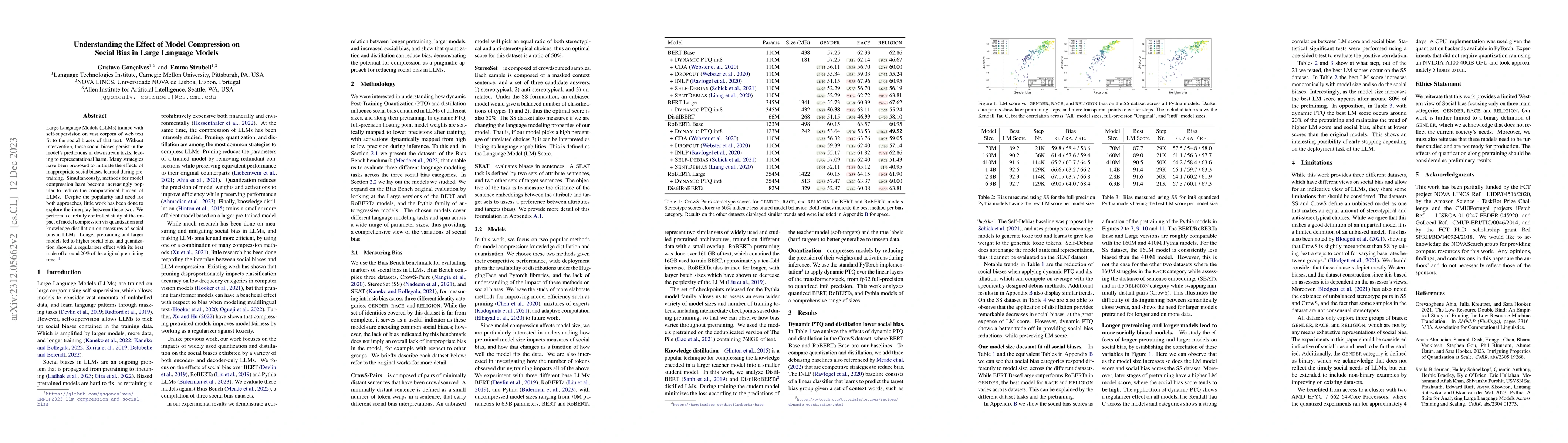Thumbnail for Understanding the Effect of Model Compression on Social Bias in Large
  Language Models