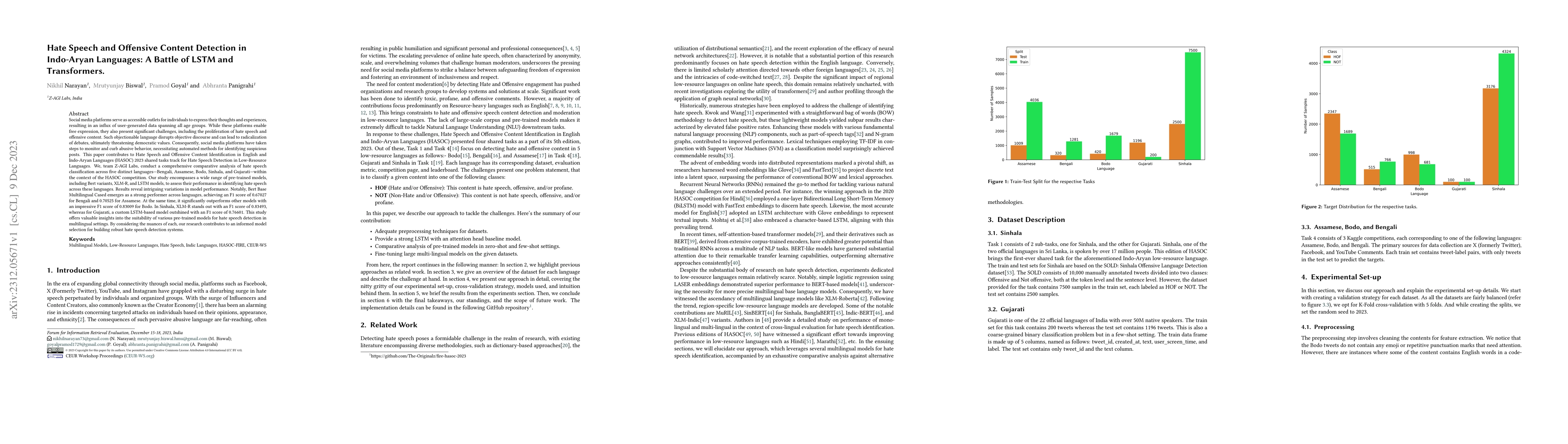Thumbnail for Hate Speech and Offensive Content Detection in Indo-Aryan Languages: A
  Battle of LSTM and Transformers