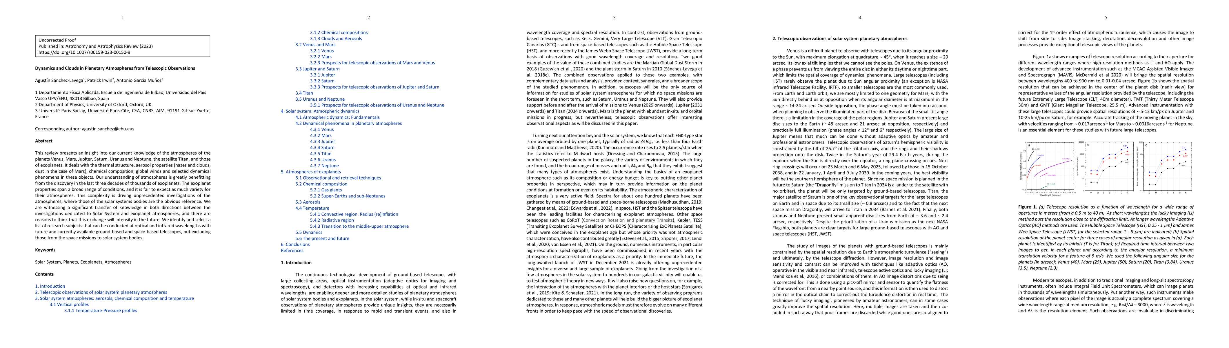 Thumbnail for Dynamics and Clouds in Planetary Atmospheres from Telescopic
  Observations